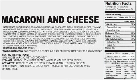 Tyson Macaroni and Cheese Entree, 5 Pound -- 6 per case