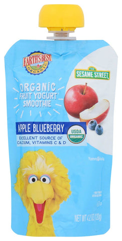 Earths Best Apple Blueberry Yogurt Smoothie, 4.2 Ounce -- 12 per case.
