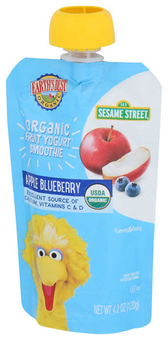 Earths Best Apple Blueberry Yogurt Smoothie, 4.2 Ounce -- 12 per case.