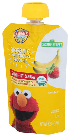 Earths Best Strawberry Banana Yogurt Smoothie, 4.2 Ounce -- 12 per case.