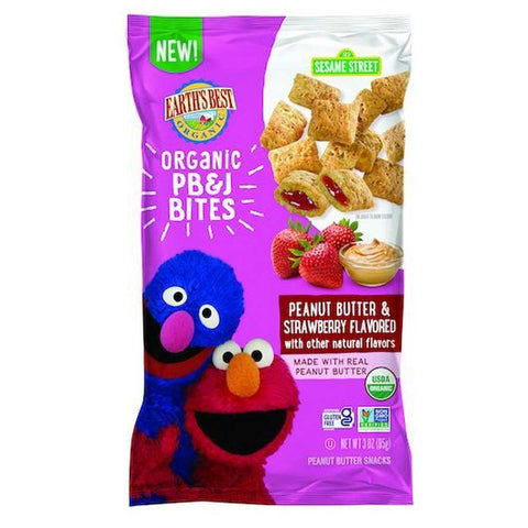 Earths Best Strawberry Flavored Peanut Butter and Jelly Bites, 3 Ounce -- 6 per case