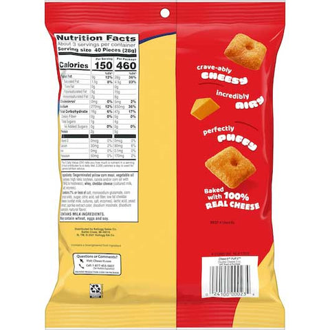 Cheez It Puffed Double Cheese Snacks, 3 Ounce -- 6 per case