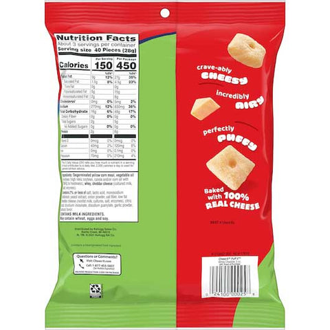 Cheez It White Cheddar Cheesy Snacks, 3 Ounce -- 6 per case