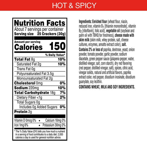 Cheez It Sunshine Hot and Spicy Cracker -- 12 per case.