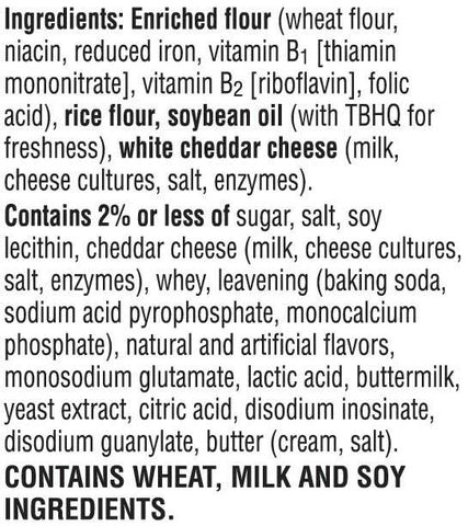 Cheez It Grooves Sharp White Cheddar Crispy Cracker, 3.25 Ounce -- 6 per case.