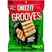 Cheez It Grooves Sharp White Cheddar Crispy Cracker, 3.25 Ounce -- 6 per case.