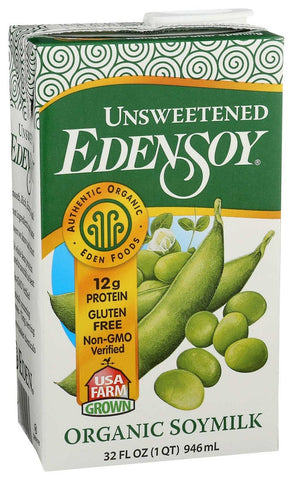 Eden Foods Organic Edensoy Unsweetened Soymilk, 32 Ounce -- 12 per case.