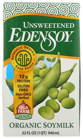 Eden Foods Organic Edensoy Unsweetened Soymilk, 32 Ounce -- 12 per case.