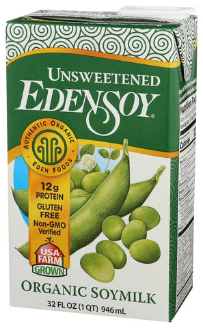 Eden Foods Organic Edensoy Unsweetened Soymilk, 32 Ounce -- 12 per case.
