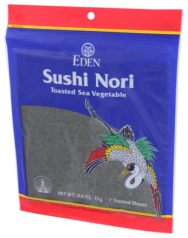 Eden Foods Toasted Sushi Nori - Sea Vegetable, 0.6 Ounce -- 6 per case.