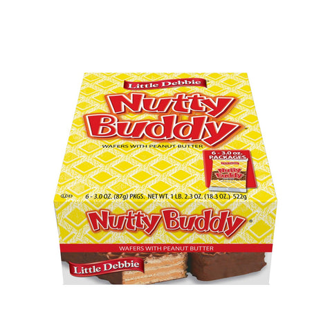 Little Debbie Vending Nutty Buddy Peanut Butter Waffer Bar, 3 Ounce -- 72 per case.