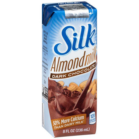 Silk Dark Chocolate Pure Almond Milk, 8 Ounce -- 18 per case.