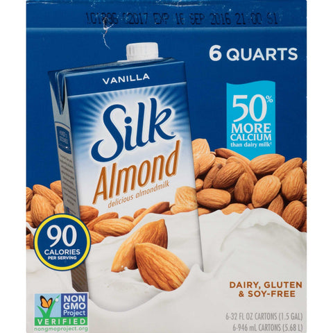 Silk Vanilla Pure Almond Milk, 32 Ounce -- 6 per case.