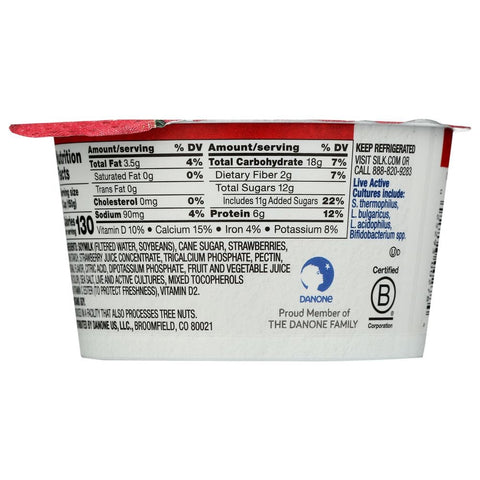 Silk Dairy Free Strawberry Soy Yogurt Alternative, 5.3 Ounce -- 8 per case
