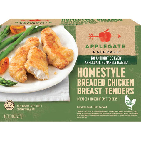 Applegate Farms Natural Homestyle Breaded Chicken Breast Tender, 8 Ounce -- 12 per case