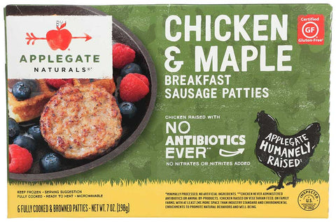 Applegate Farms Natural Chicken and Maple Breakfast Sausage Patties, 7 Ounce -- 12 per case
