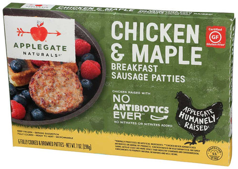 Applegate Farms Natural Chicken and Maple Breakfast Sausage Patties, 7 Ounce -- 12 per case