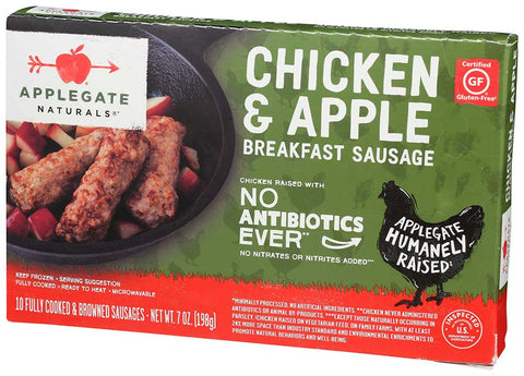 Applegate Farms Chicken and Apple Breakfast Sausage, 7 Ounce -- 12 per case