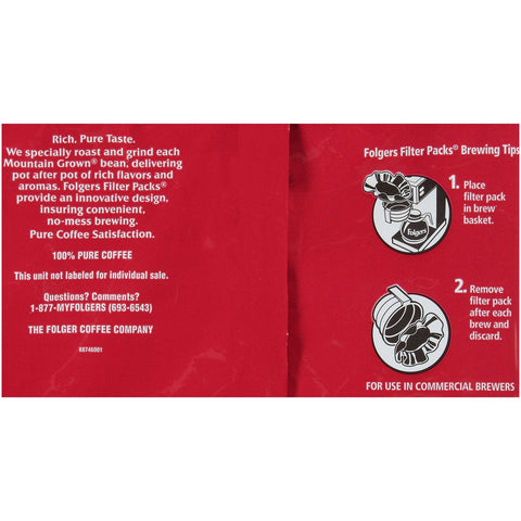 Folgers Classic Roast Ground Coffee - 0.9 oz. filter pack, 160 filter packs per case