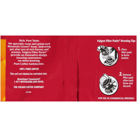 Folgers Classic Roast Ground Coffee - 1.5 oz. filter pack, 160 filter packs per case