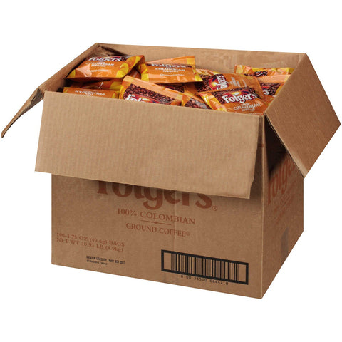Folgers Caffeine Colombian Ground Coffee, 1.75 Ounce -- 100 per case.