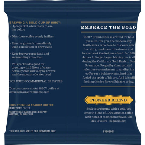 Folgers 1850 Pioneer Blend Medium Roast Ground Coffee, 5 Ounce -- 24 per case.