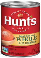 Hunts Whole Peeled Plum Tomatoes, 28 Ounce Can -- 12 cans per case