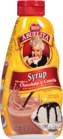 Nestle Abuelita Chocolate Cinnamon Syrup Bottle, 16 Ounce -- 12 per case.