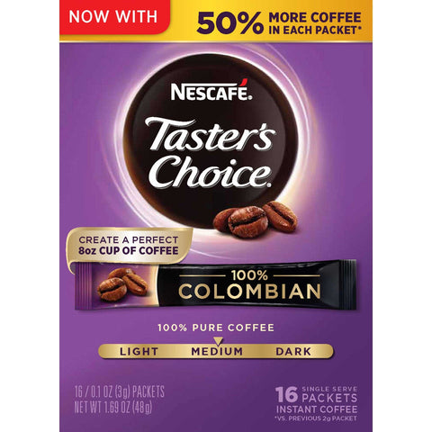 Nescafe Tasters Choice Colombian Instant Coffee, 1.69 Ounce -- 8 per case.