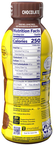 Nestle Nesquick Ready to Drink Lowfat Chocolate Milk, 14 Fluid Ounce -- 12 per case