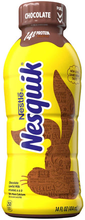 Nestle Nesquick Ready to Drink Lowfat Chocolate Milk, 14 Fluid Ounce -- 12 per case