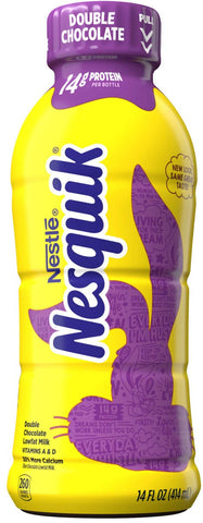 Nestle Nesquick Ready to Drink Lowfat Double Chocolate Milk, 14 Fluid Ounce -- 12 per case