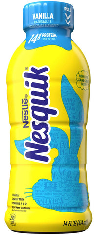 Nestle Nesquick Ready to Drink Lowfat Vanilla Milk, 14 Fluid Ounce -- 12 per case