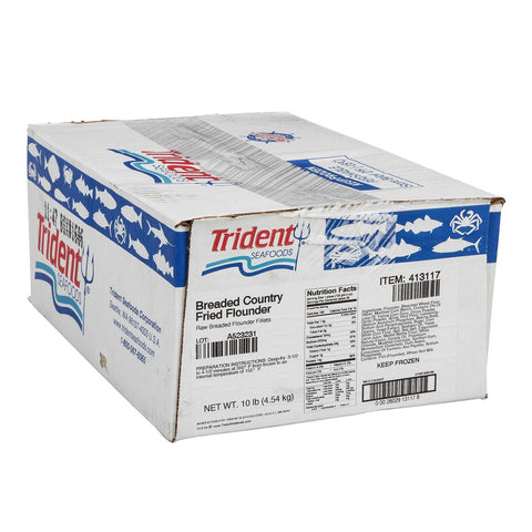 Trident Seafoods Crispy Country Fried Flounder Fillet, 10 Pound.
