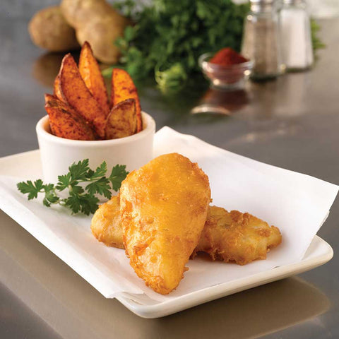 Trident Seafoods Alaska Amber Beer Battered Cod Fillet, 10 Pound.