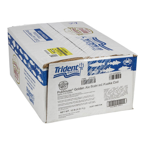 Trident Seafoods Pubhouse Beer Battered Cod Fillet, 6 ounce Pieces, 10 Pound