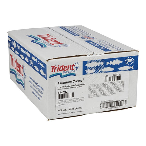 Trident Seafoods Breaded Premium Crispy Portion Pollock, 4.3 Ounce, 14 Pound