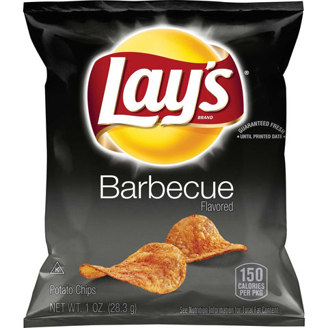 Lays BBQ Potato Chips Single Serve, 1 Ounce -- 104 per case.