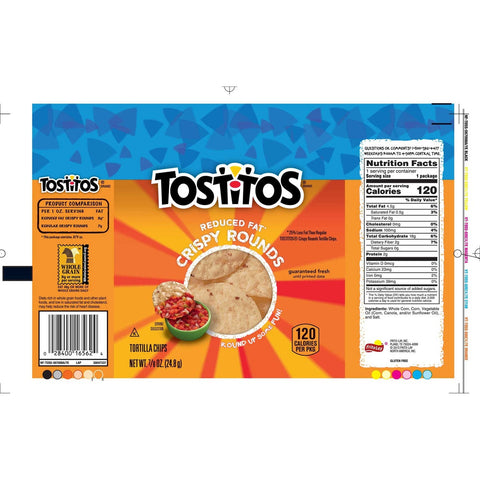 Tostitos Reduced Fat Tortilla Chip, 0.875 Ounce -- 104 per case.