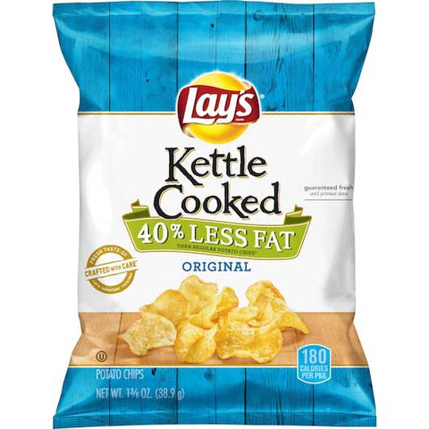 Lays Kettle Cooked Original Potato Chips, 1.375 Ounce -- 64 per case.