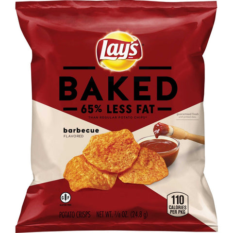 Lays Barbecue Single Serve Potato Crisps, 0.875 Ounce -- 60 per case.