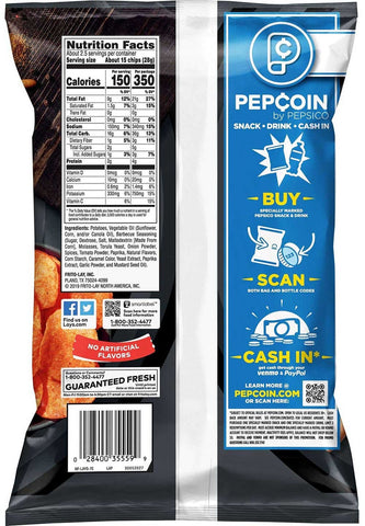 Lays BBQ Potato Chips, 2.25 Ounce -- 24 per case