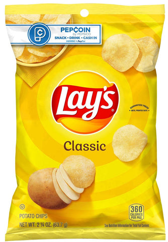 Lays Classic Potato Chips, 2.25 Ounce -- 24 per case