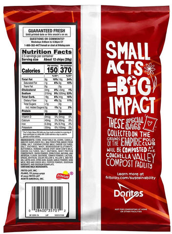 Doritos Nacho Cheese Tortilla Chips, 2.5 Ounce -- 24 per case