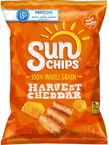 Sunchips Whole Grain Harvest Cheddar Snacks, 2.375 Ounce -- 24 per case