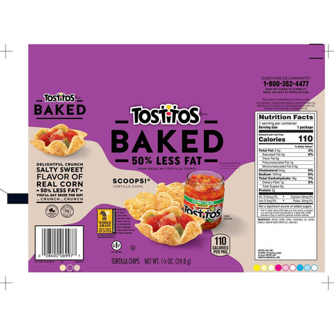 Tostitos Oven Baked Scoops Tortilla Chips, 0.875 Ounce -- 72 per case