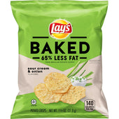 Lays Baked Sour Cream and Onion Potato Crisps Single Serve, 1.125 Ounce -- 64 per case.