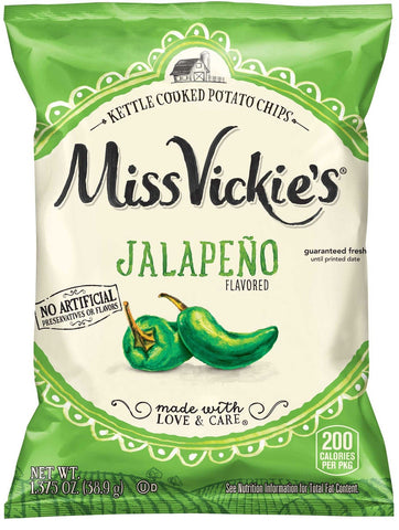 Miss Vickies Jalapeno Kettle Cooked Potato Chips, 1.37 Ounce -- 64 per case