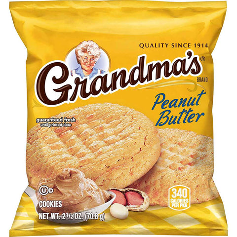 Grandmas Homestyle Big Peanut Butter Cookie, 2.5 Ounce -- 60 per case.