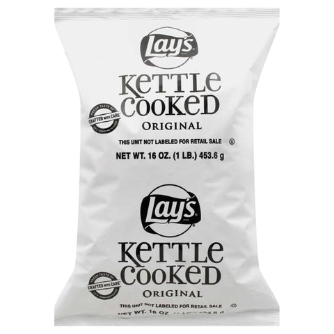 Lays Regular Kettle Potato Chips, 1 Pound -- 8 per case.